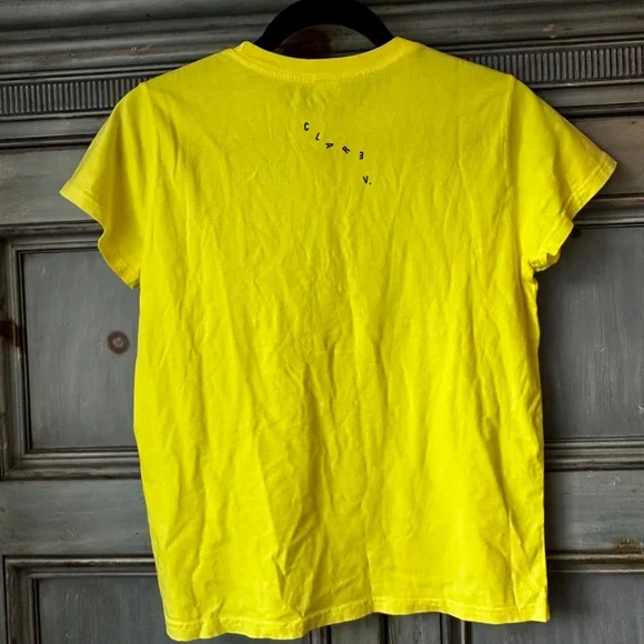 Clare V OUI Yellow Classic Tee Size XS